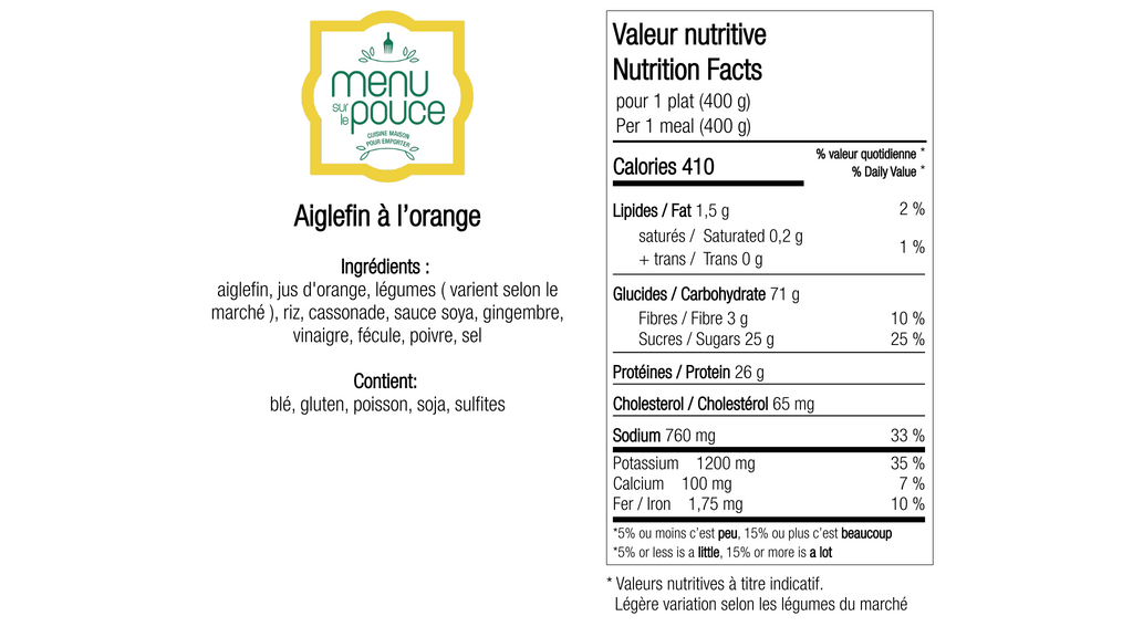 Aiglefin à l'orange