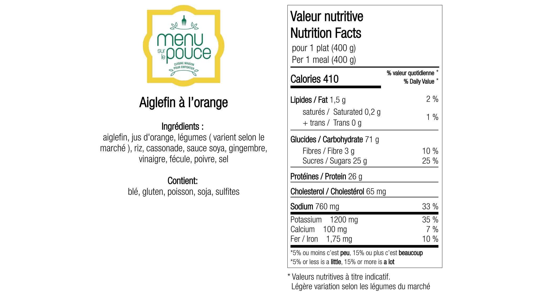 Aiglefin à l'orange