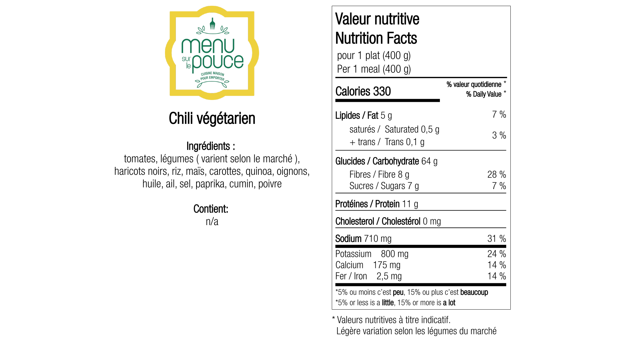 Chili végétarien