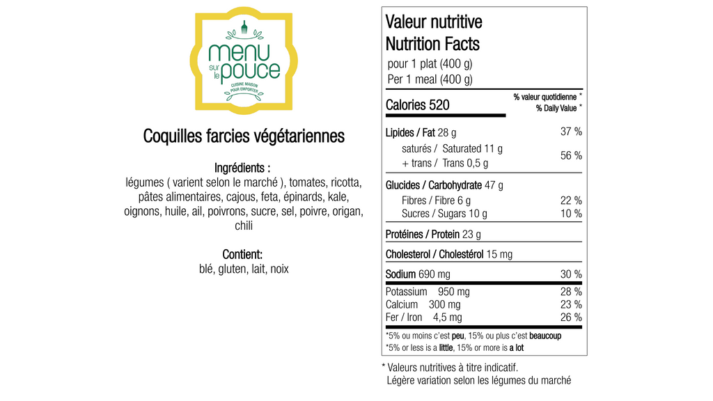 Coquilles farcies végétariennes