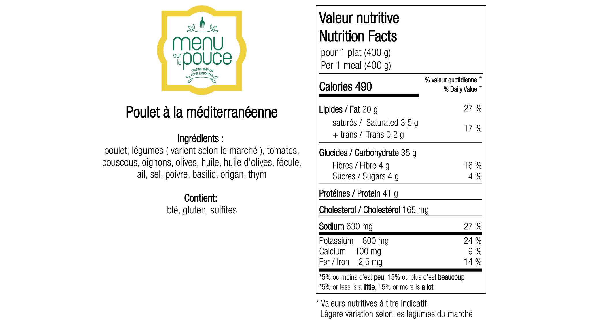 Poulet à la méditerranéenne