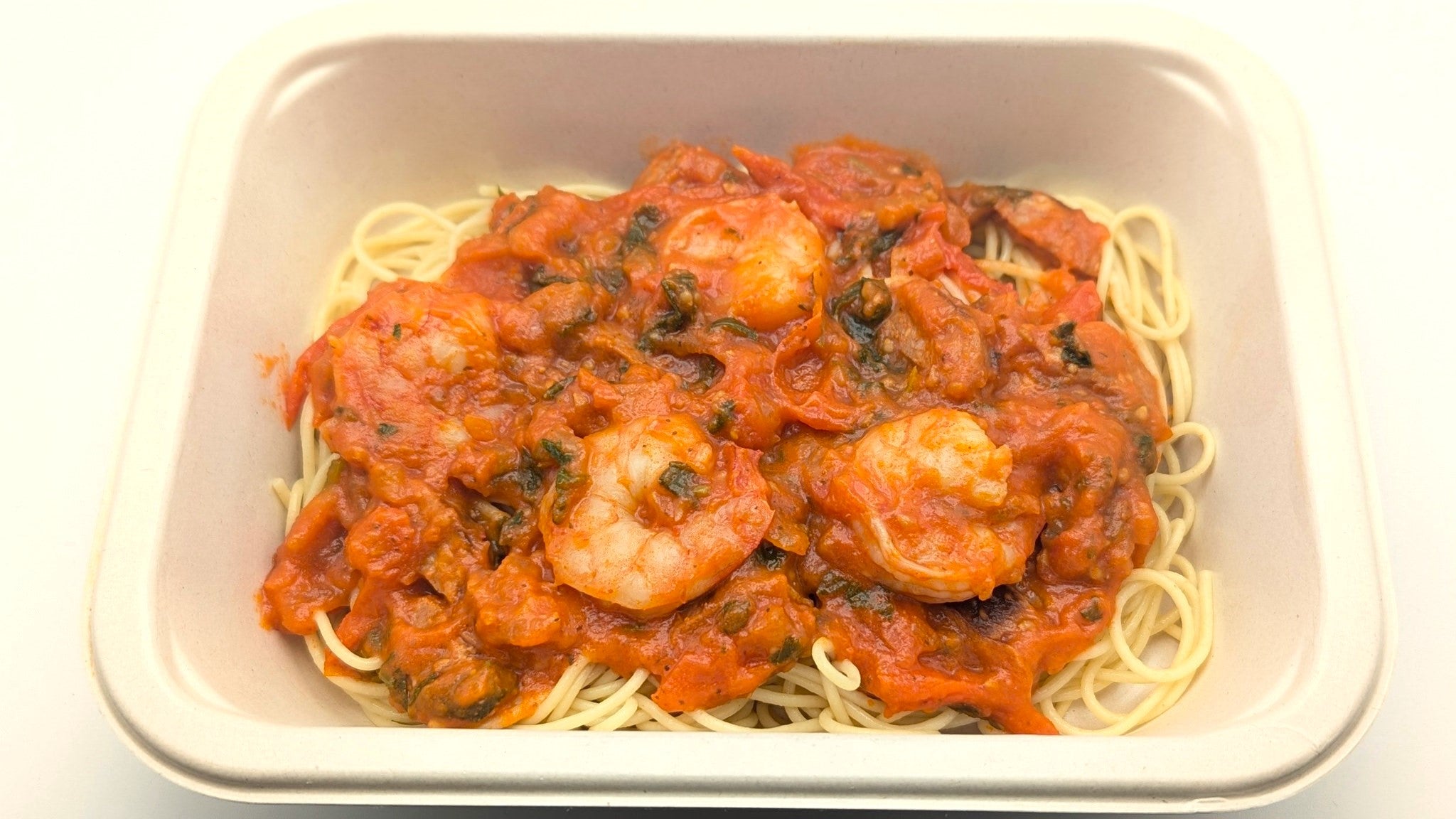 Spaghettis aux crevettes et chorizo